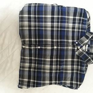 Mens button front long sleeve shirt olf navy xl